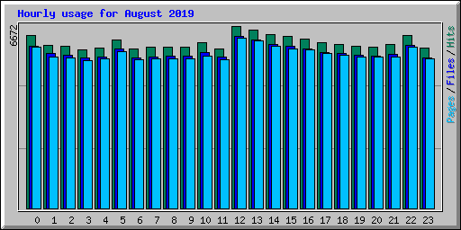 Hourly usage for August 2019