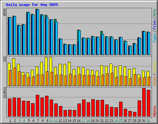 Daily usage for May 2025