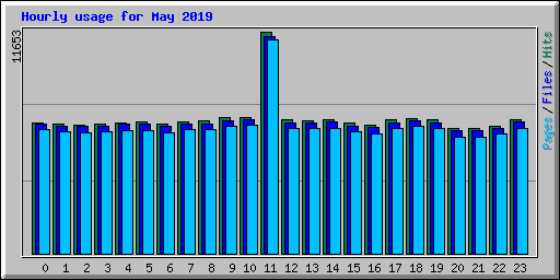 Hourly usage for May 2019