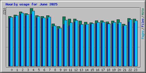 Hourly usage for June 2025